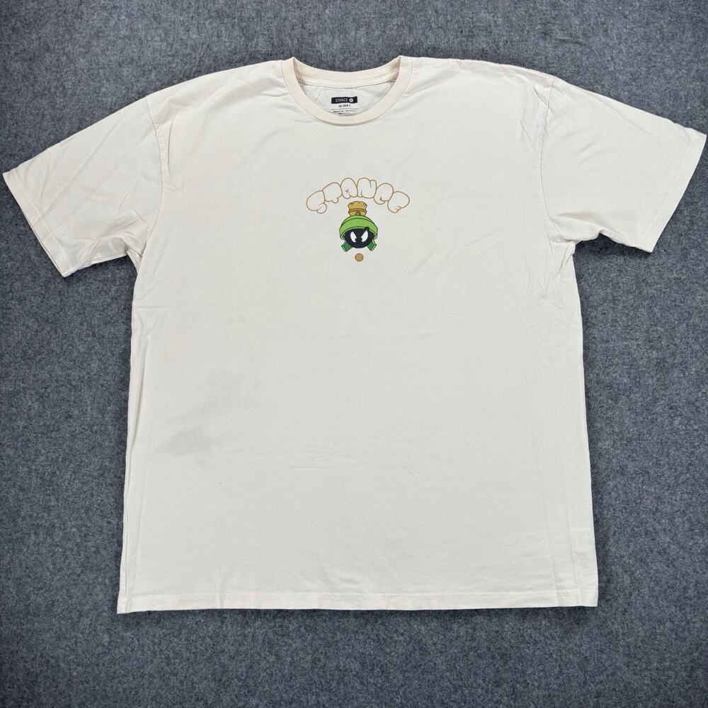 Stance X Looney Tunes Marvin The Martian The Crew T Shirt Cream Men’s XXL